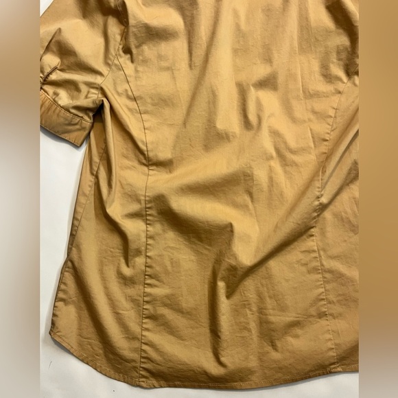 New York & Company Madison Shirt Tan Button-Up Short-Sleeve Women’s Size Medium - Picture 15 of 16